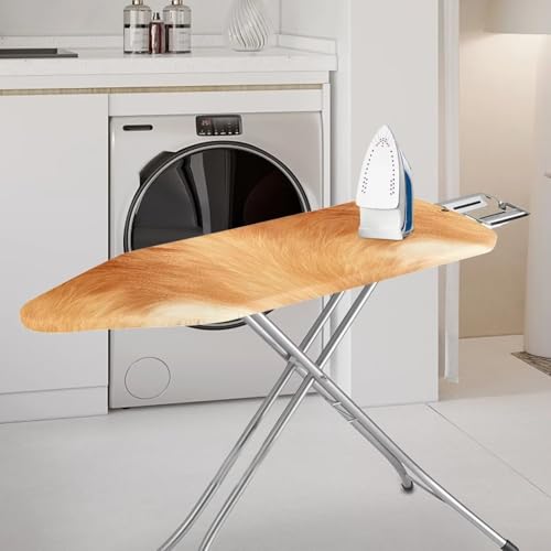 Brown Animal Tail Steam Ironing Board Cover, Dog Hair Texture Stain Resistant, Elastic Edge, Vivid Puppy Tails Home Replacement 3 Hook and Loop Fasteners - color: Brown Animal Hair