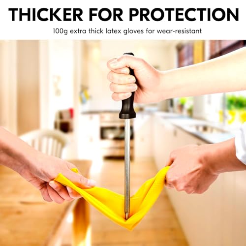 Vgo... Latex Reusable Household Gloves,Cleaning Gloves,Long Cuff (HH4601,S) - color: Yellow, size: Small