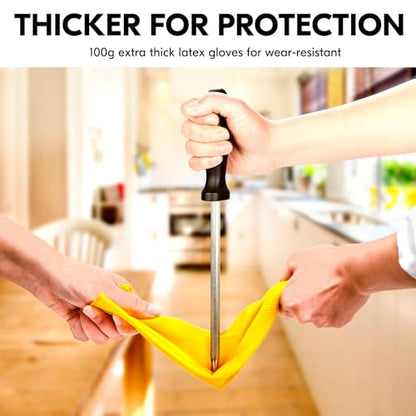 Vgo... Latex Reusable Household Gloves,Cleaning Gloves,Long Cuff (HH4601,S) - color: Yellow, size: Small