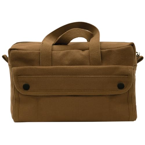 Rothco GI Style Mechanics Tool Bag, Heavy-Duty Canvas Tool Storage - color: Work Brown