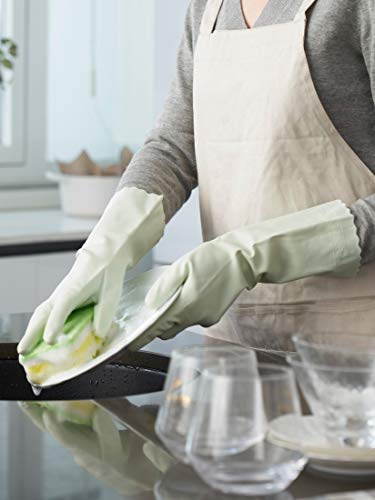 LANON 3 Pair wahoo Cleaning Gloves,Cotton Flocked Liner,Canary Green,Medium - color: Canary Green, size: Medium (Pack of 3)