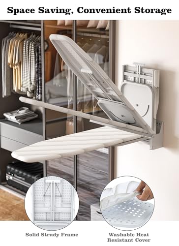 uyoyous Wall Mounted Ironing Board Compact Iron Board 37.8X11.8 Inch