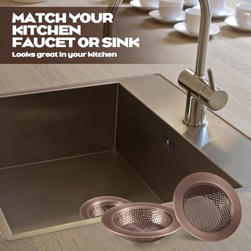 Retisee 2 Pcs Kitchen Sink Drain Strainer 4.4 Inch,Red Bronze - color: Red Bronze