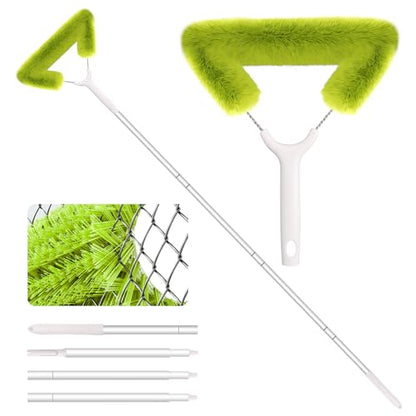 Window Mesh Screen Cleaner & Bathtub Tile Scrubber Brush with 28in Telescopic Handle, Soft Plastic Bristles