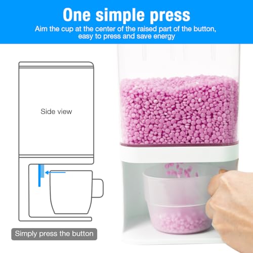Conworld Laundry Detergent Dispenser, Wall Mounted Laundry Beads Dispenser for Scent Booster Beads, Stain Remover Powder, Bath Salts, Rice, Beans Grain and Dry Food, Laundry Scent Booster Container - color: Medium (52oz)-White