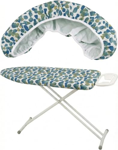 Smartfit Elasticated Cotton Ironing Board Cover for Standard Size Ironing Boards Upto 15" x 54" - Elastic Edge, Heat Resistant - Dots Design - color: Dots Design