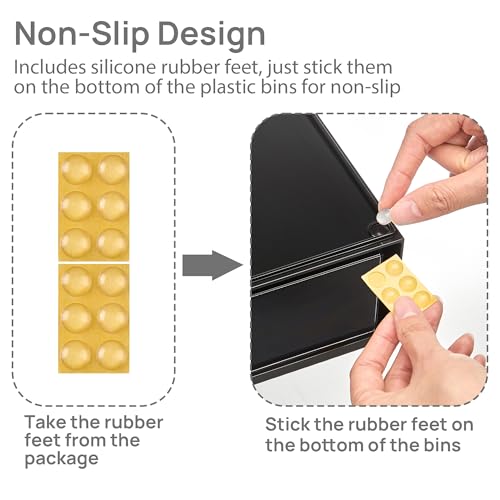 Vtopmart Black Stackable Storage Drawers, 2 Pack Wide Organizers - style: 2pack Wide Black