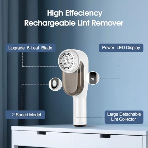 Electric Fabric Shaver Defuzzer - Rechargeable Lint Remover with LED Display, 2-Speed Sweater Pill Remover for Clothes Couch Blanket - size: Premium