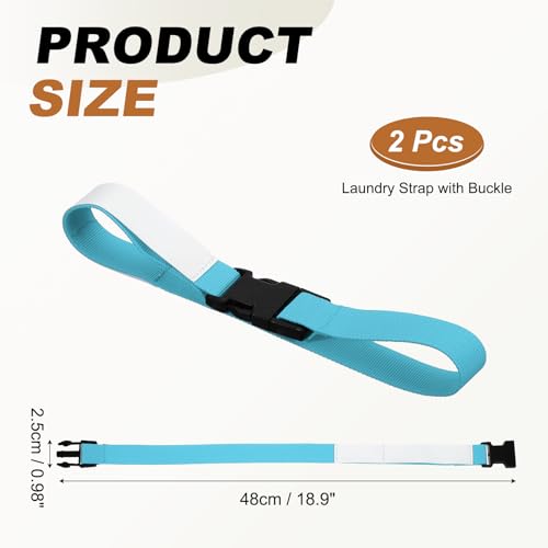 uxcell 2 Pcs Laundry Strap with Buckle, Multipurpose Laundry Strap Replacement Wash Care Utility Household Cleaning Loop Athletics Accessories Tools Storage, Light Blue - color: Light Blue