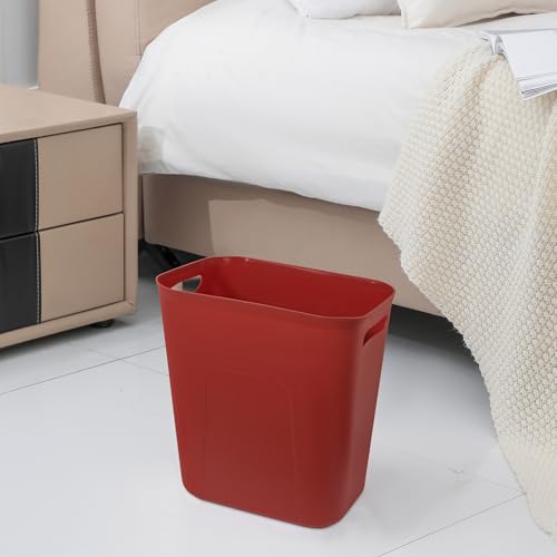 UUJOLY Plastic Small Bathroom Trash Can Wastebasket, 3.5 Gallon, Red - color: Red, size: 3.5 Gallon