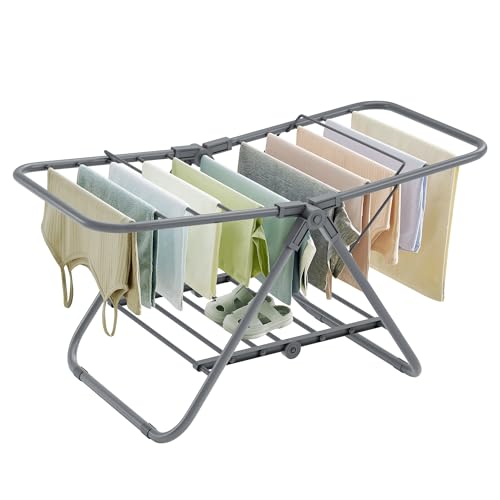 SONGMICS Clothes Drying Rack, Free-Standing Indoor Airer - color: Dove Gray