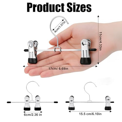 10PCS Boots Hangers with 2 Adjustable Clips, Stainless Steel