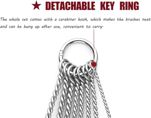 Pipe Cleaning Brush Set Stainless Steel Bristles - size: 8 Inch