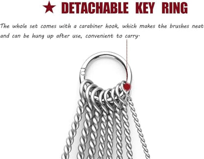 Pipe Cleaning Brush Set Stainless Steel Bristles - size: 8 Inch