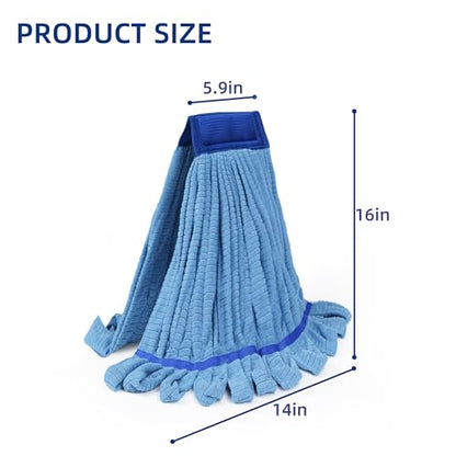 Large Microfiber Tube Mop Heads,Heavy Duty Mop Head,Highly Absorbent,Commercial Mop Head Replacement,Wet Mop Heads Replacement,for Hardwood, Tile, Laminate Floors (Blue 6) - color: Blue 6