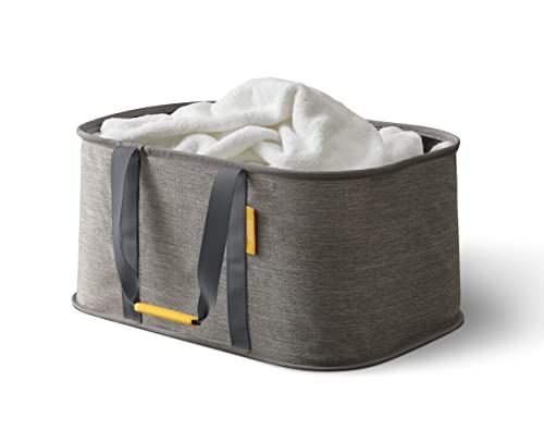Joseph Joseph Hold-All - Collapsible Folding 35L/9.2 Gallon Washing Laundry Basket Bag, Durable Fabric, Moisture Resistant - color: Grey, size: 35L