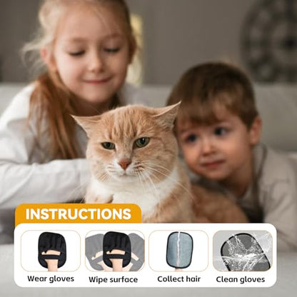 Valentines Day Gifts Pet Hair Removal Glove,Pet Hair Remover for Cat & Dog,New Upgraded Electrostatic Gloves Pet Hair,Reusable Electro Static Pet Hair Remover Electrostatic Gloves - color: Black 1 Pack