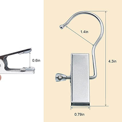 Coideal Boot Hanger Clips Hooks - 8 Pack Laundry Hook Hanging Clothes Pins Portable Stainless Steel Clothing Organizer Pant Holder for Travel,Closet,Towel (Silver) - color: Silver