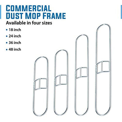 KLEEN HANDLER Commercial 24-Inch Clip On Dust Mop Frame, Pack of 6 - color: Steel Frame - 24 Inch, size: 6 Pack