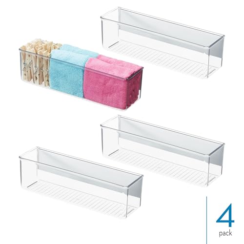 iDesign Magnetic Clear Plastic Organizer Bins, Medium, 4-Pack - size: Medium, style: Pack of 4