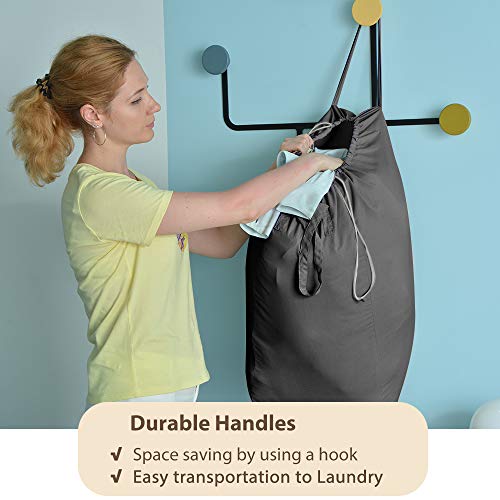 MCleanPin Washable Laundry Bags with Handles,140L Dirty Clothes Storage Bag for College Dorm or Travel, Laundry Liner Fit Most Laundry Hamper or Basket,2 Pack (Classic Black) - color: Classic Black