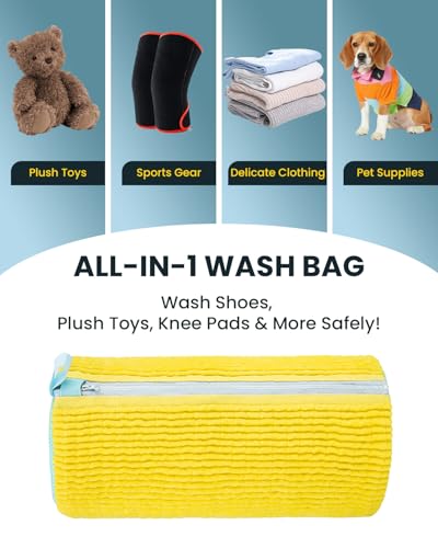 Shoe Washing Machine Bag: 2 Pack Reusable Shoes Cleaning Bags, Light Yellow - color: LightYellow