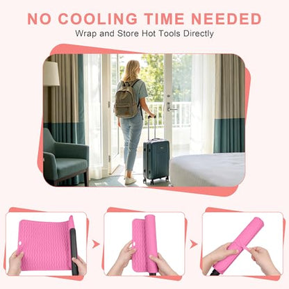 Oversize Silicone Heat Resistant Mat for Hair Tools - color: Hotpink