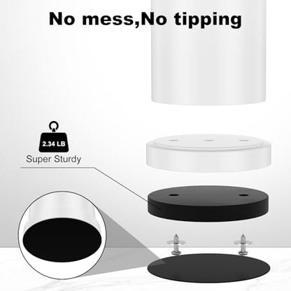 White Toilet Brush and Holder Set，Stainless Steel Heavy Duty Toilet Bowl Brush，Extra Long Handled Modern Toilet Cleaner Brush with Replaceable Head, Removable Inner Bowl, and Splash Protection - color: White