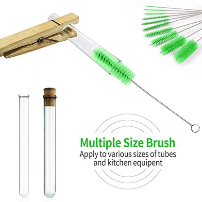 CiaraQ Bottle Cleaning Brushes, 8 Inch Nylon Tube Brush Set - color: Green, size: 8.0 Inch (10pcs)