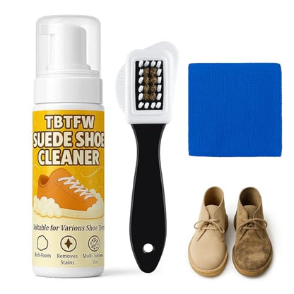 TBTFW Suede Shoe Cleaner, 6.7 Oz Foam Shoe Cleaner, for Removing Stains From Sports Shoes, Leather, and Suede Leather