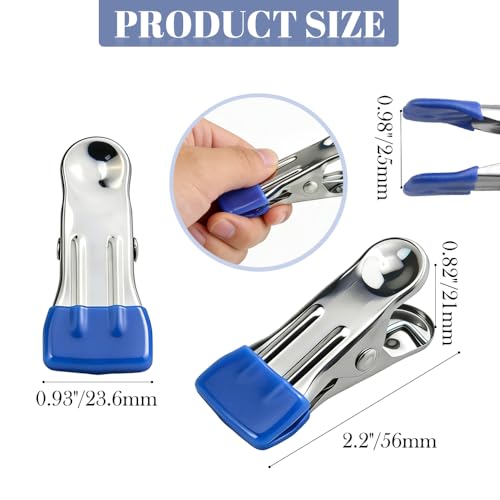 Clothes Pins Heavy Duty 100 Pack 10 Colors 2.17 Inch Stainless Steel Colored Laundry Clips Windproof Metal Clothespins for Hanging Laundry, Photo, Socks, Food Bags