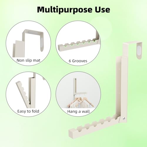 Over the Door Hanger, 2 Pack Foldable Over Door Drying Rack for Laundry - color: Beige