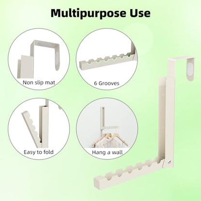 Over the Door Hanger, 2 Pack Foldable Over Door Drying Rack for Laundry - color: Beige