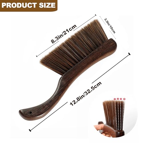 Hand Broom Soft Bristles Duster with Solid Wood Handle Quick Dusting Brush for Sofa Bed Furniture Musical Instruments (Chicken Wing Wood) - color: Chicken Wing Wood