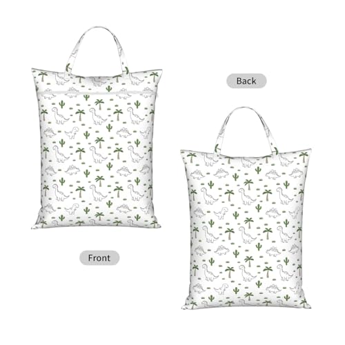 Dinosaur Coconut Tree Travel Laundry Bag Washable Dirty Clothes Bag for Gym - color: Dinosaur Coconut Tree