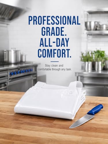 Molaxhome Waterproof Oil-Resistant Vinyl Apron Chef Apron for DishWashing - color: White