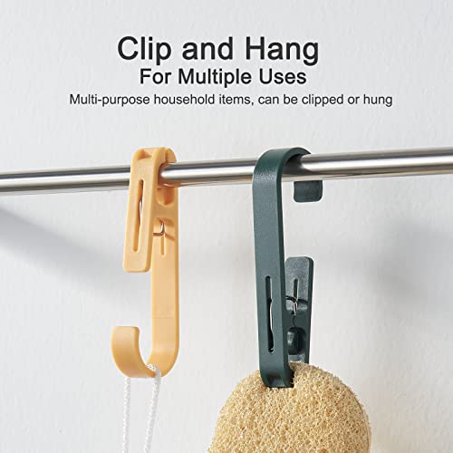Large Clothes Pins Towel Clips, 4 Pcs Multipurpose Clothes Pins Hook, Strong Plastic Clothes Hanger. S Hook for Shower Curtain Laundry Clothes pins… - color: White+grey, size: 4 Pcs