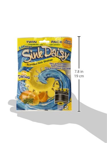 COMPAC HOME Sink Daisy Scented Kitchen Sink Strainer infuses & Freshens, Must Have Kitchen Sink Accessories, Sink Drain Strainer - Catcher, 2 Count, Yellow, Lemon Scent - size: 2 Count (Pack of 1)