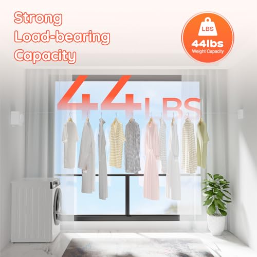 Retractable Clothesline Indoor, Non-Sagging Outdoors Clothesline Retracting, Heavy Duty Retractable Clothes Drying Laundry Line, Wall Mounted Stainless Steel Line - 13.8 Ft (White) - color: White