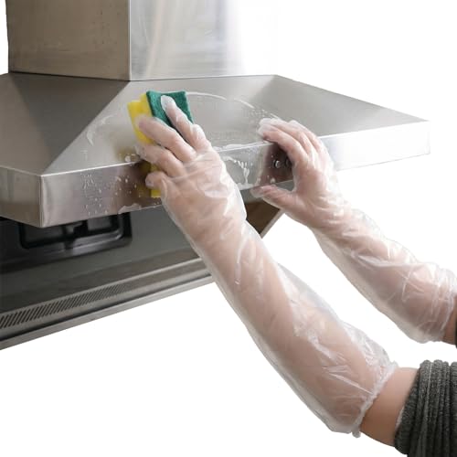 10Pcs Long Sleeve Cleaning Gloves Dressing Gutting Gloves 17.72inch