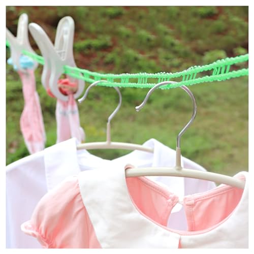 Windproof Travel Clothesline 2pcs, 16m Plastic Portable Washing Line Travel Laundry Line with 2 Hooks, Portable Fence Style Non Slip Clothes Line Ropes Outdoor Clothesline (Pink)