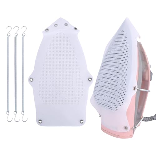 Ironing Shoe Protective Cover, White Iron Sole Cover Protector Pad with Hooks for Electric Iron Shield Press Clothes Protector Accessories Prevents Fabric Burns Sticking & Scorching