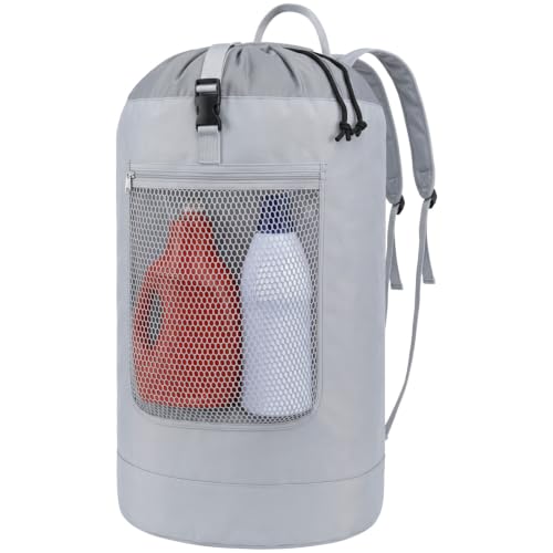 F-color Laundry Backpack for College, 75L Laundry Bag, Light Gray - color: Light Gray, size: Standard Series (75L)