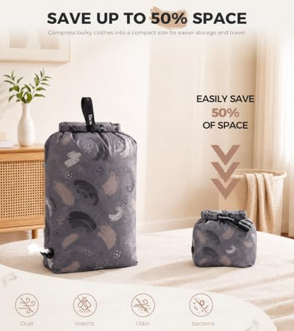Travel Laundry Bag, Pump-Free Compression for Dirty Clothes - color: Abstract Gray, size: 23" L × 17" W × 6.5" H