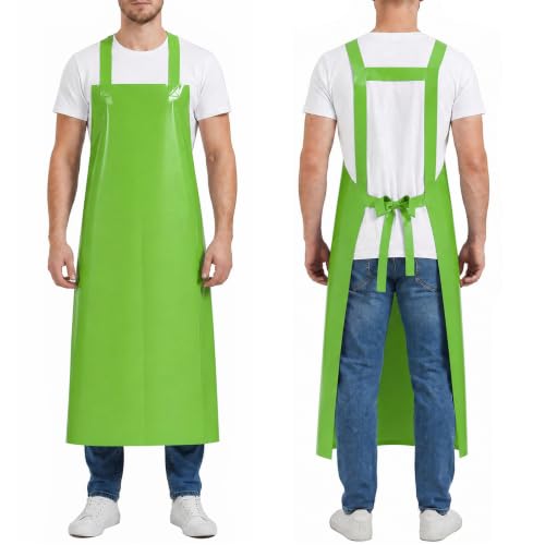 Molaxhome TPU Waterproof Apron Lightweight Oil-resistant Chef Apron - color: Green