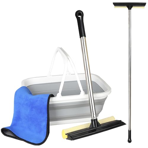 Window Cleaning Kit with 10L Collapsible Bucket - color: Gray