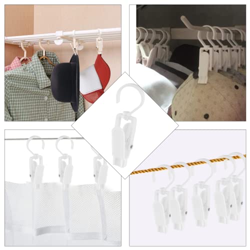 Jiozermi 10 PCS Laundry Hooks Clip, Plastic, White - color: White, size: 10