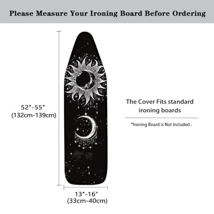 Flashideas Gothic Sun Moon Ironing Board Cover with Elastic Edge Non Stick Scorch Stain Resistant Cover Heavy Duty Iron Pad Covers Standard Boards with Hook and Loop Fastener Strap - color: Gothic Sun Moon 1