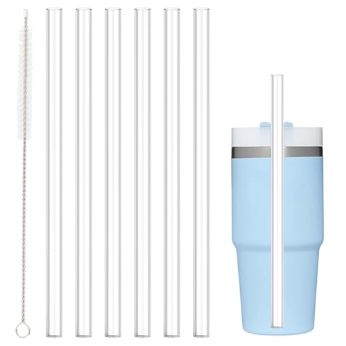 Replacement Straw Compatible with Stanley 14 oz 20 oz Cup Tumbler, 6 Pack Reusable Straw with Cleaning Brush, Plastic, Clear - color: Clear Straw*6, size: For 14oz/20oz