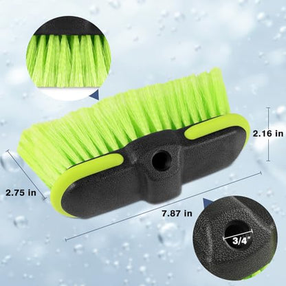 Car Wash Brush Head 8", Scrub Brush Attachment for Extension Pole, Outdoor Cleaning Tool for Window, Wall, Floor, Deck, Patio - size: 1 Pack